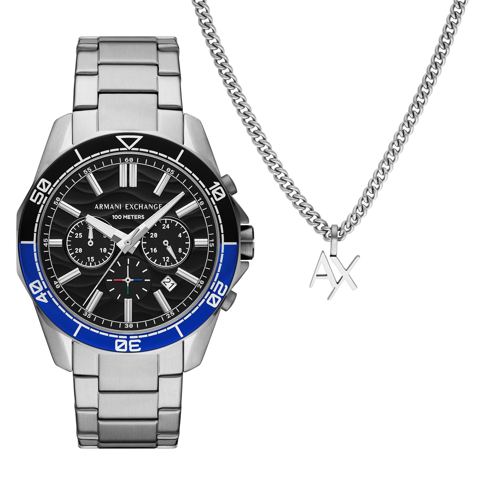 Armani Exchange Spencer Chronograph Watch and Pendant Box Set AX7166SET