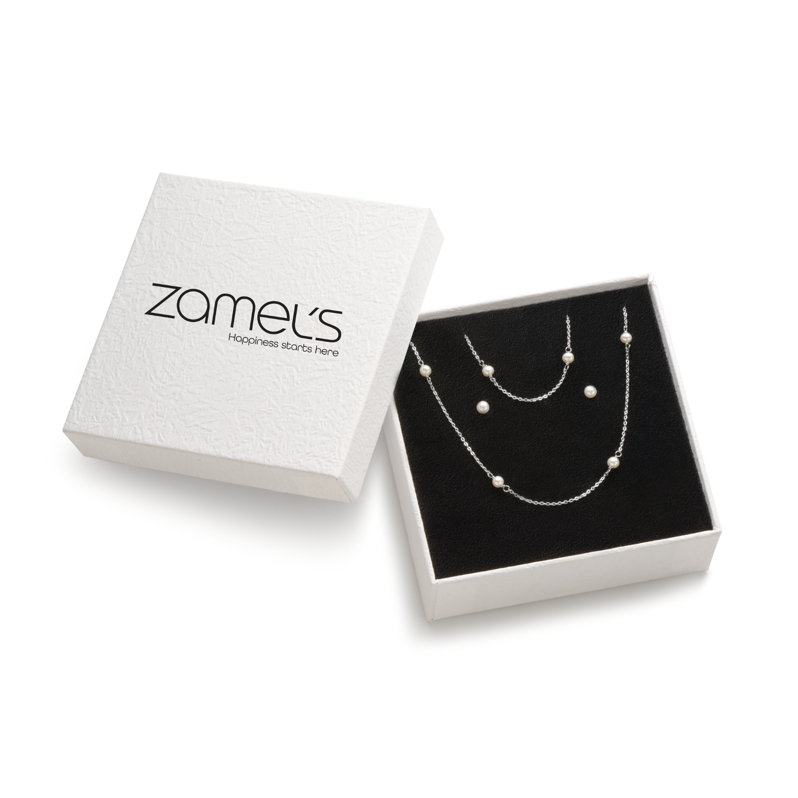 Sterling Silver Round 4-4.5mm Fresh Water Pearl Gift Box Set