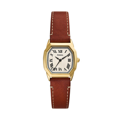 Fossil Three-Hand Brown Leather Watch ES5364