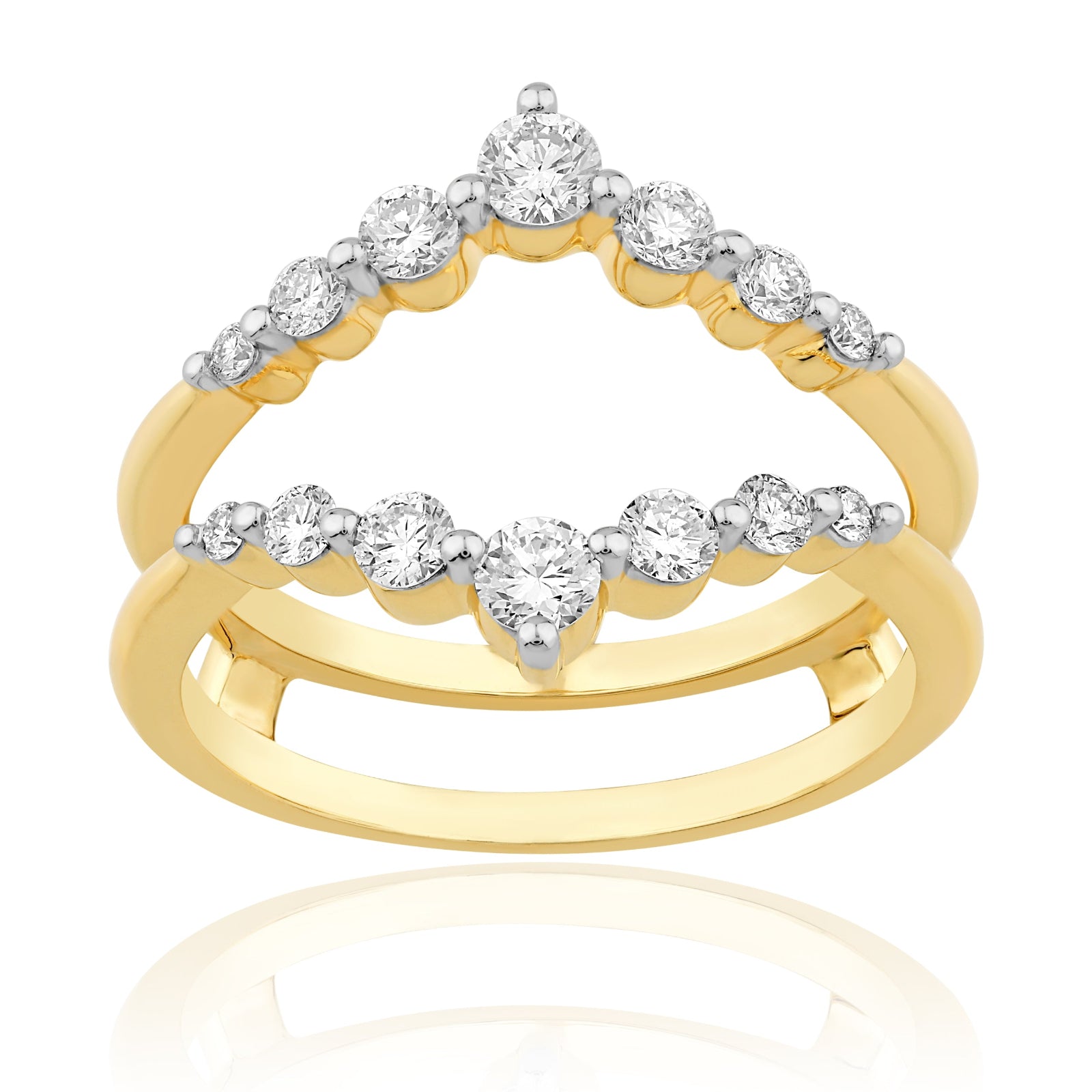 Celebration 9ct Yellow Gold Round Cut 0.50 Carat tw of Lab Grown Diamonds Jacket Band Ring