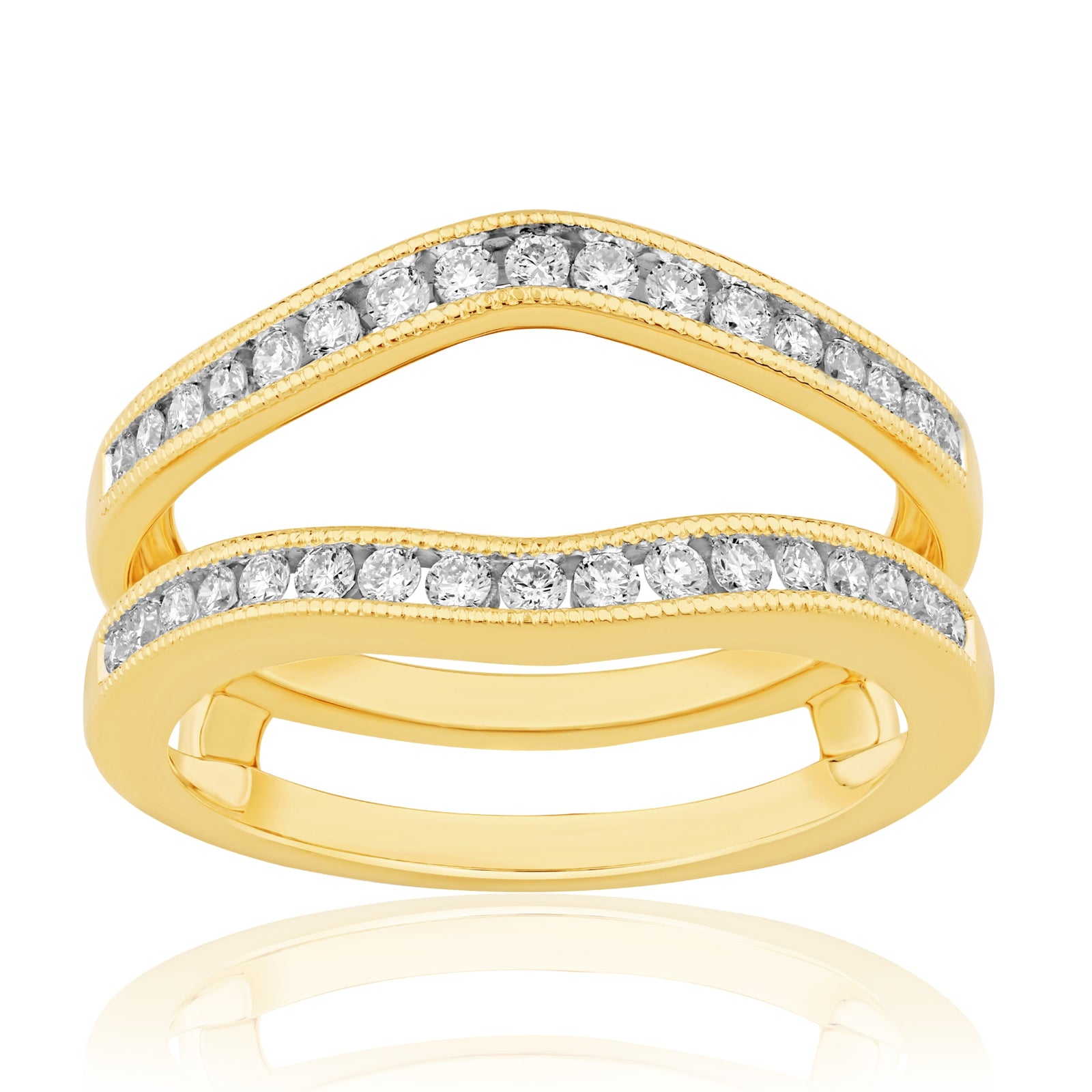 Celebration 9ct Yellow Gold Round Cut 0.40 Carat tw of Lab Grown Diamonds Jacket Band Ring