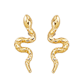 9ct Yellow Gold Snake Stud Earrings