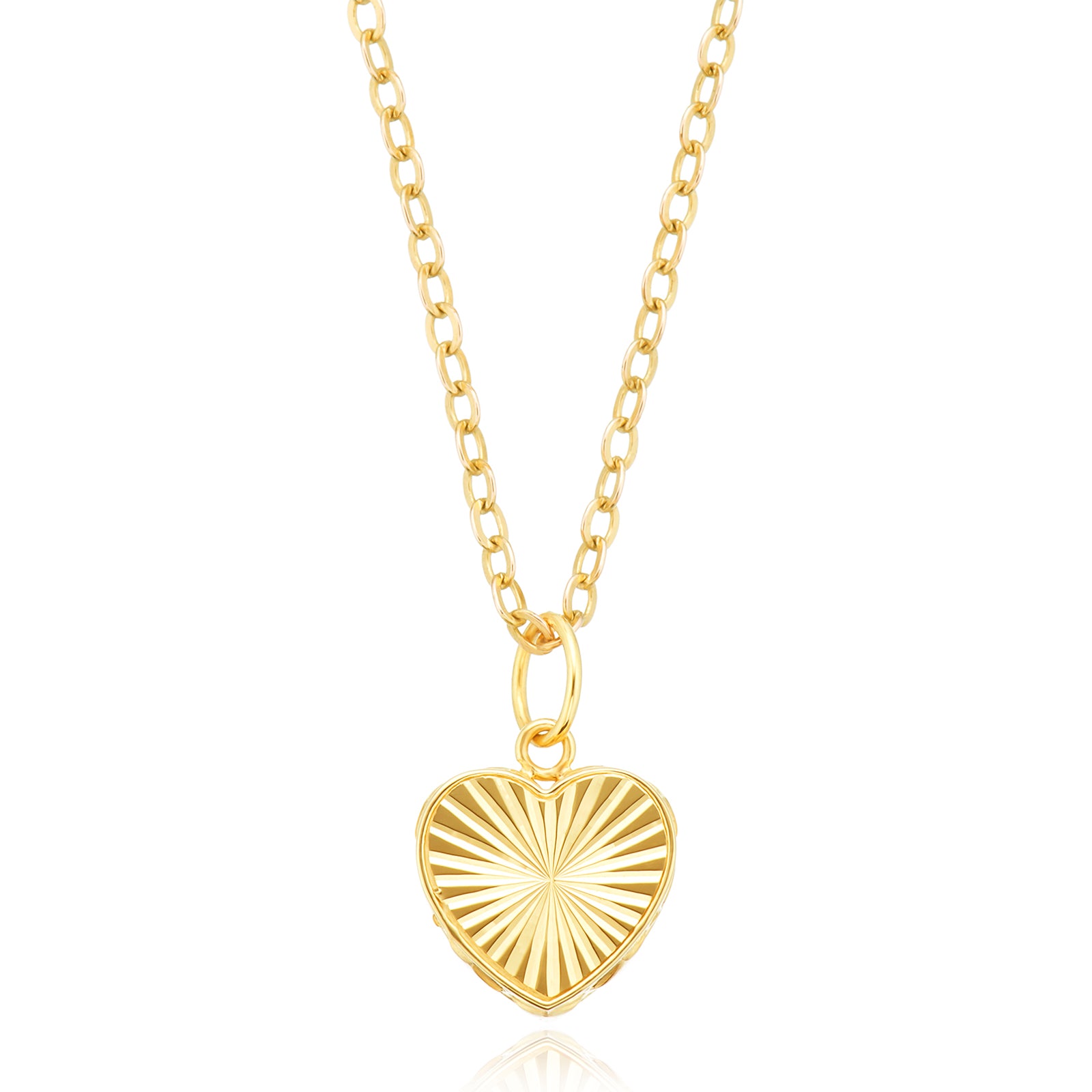 9ct Yellow Gold Diacut Heart Pendant