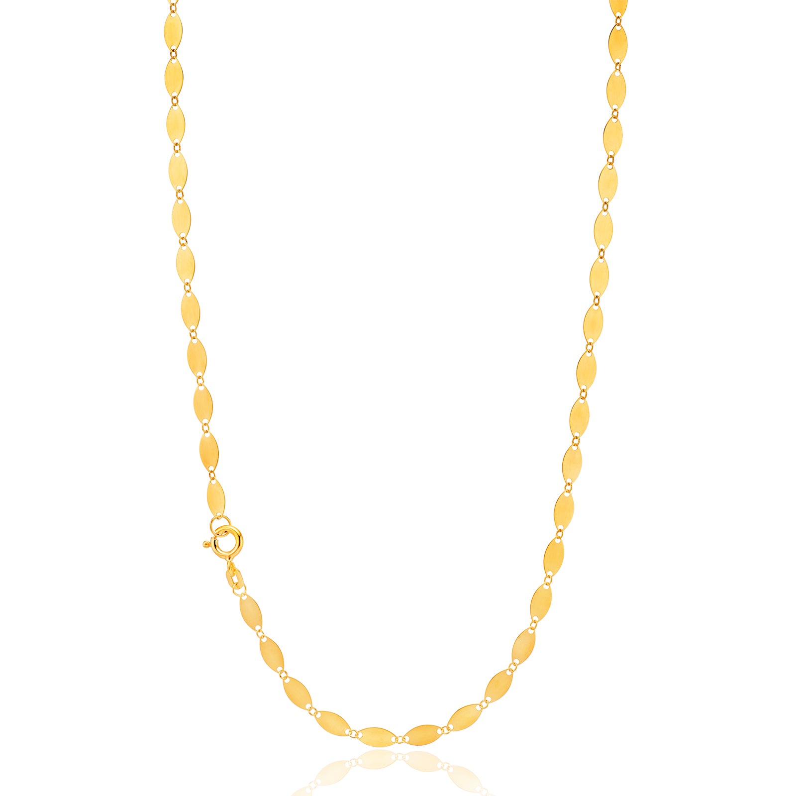 9ct Yellow Gold 45cm Oval Flat Link Necklace
