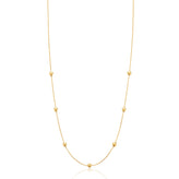 9ct Yellow Gold 45cm Station Bead Necklace