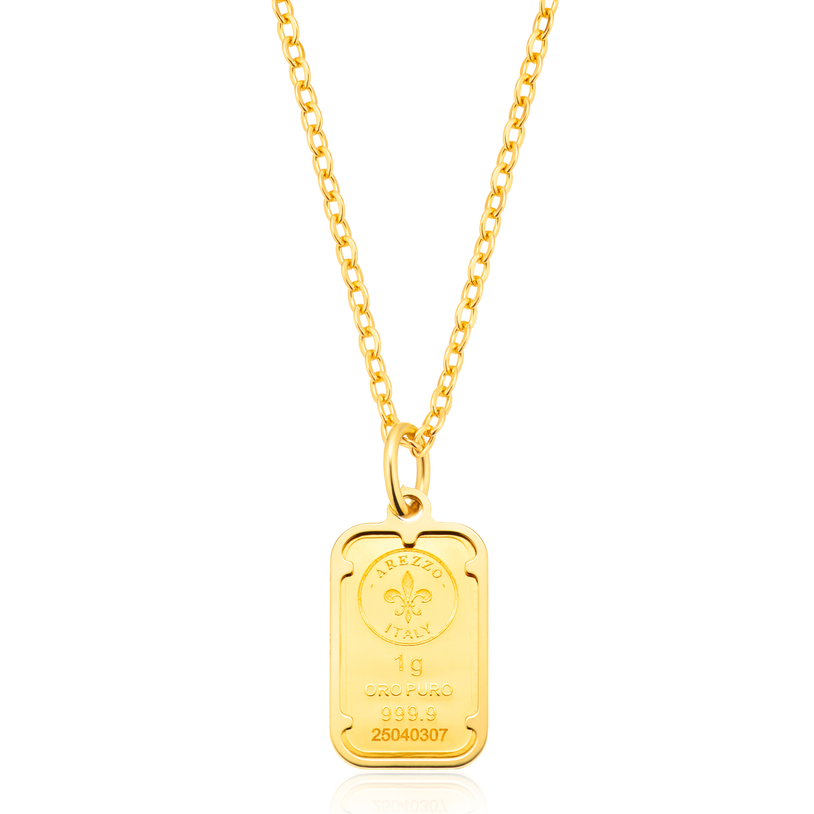 9ct Yellow Gold Frame & Bale in a 24ct Ingot Bar Pendant