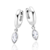 Sterling Silver Marquise Cubic Zirconia Drop Earrings