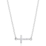 Sterling Silver Cubic Zirconia Cross Necklace