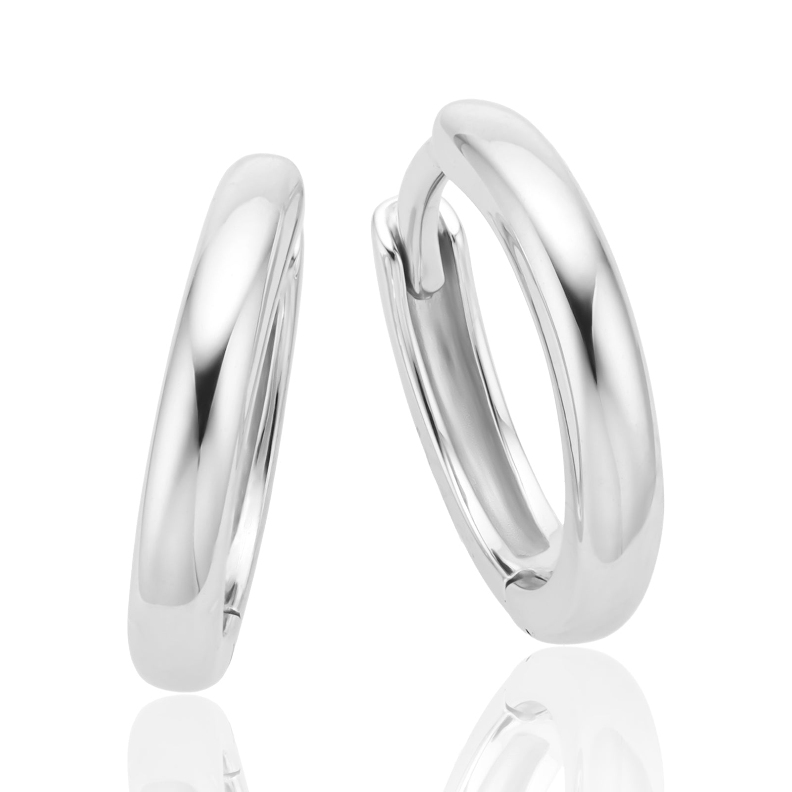 Sterling Silver Polished Huggie Earrings