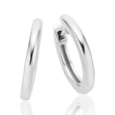 Sterling Silver Polished Hooped Huggie Earrings