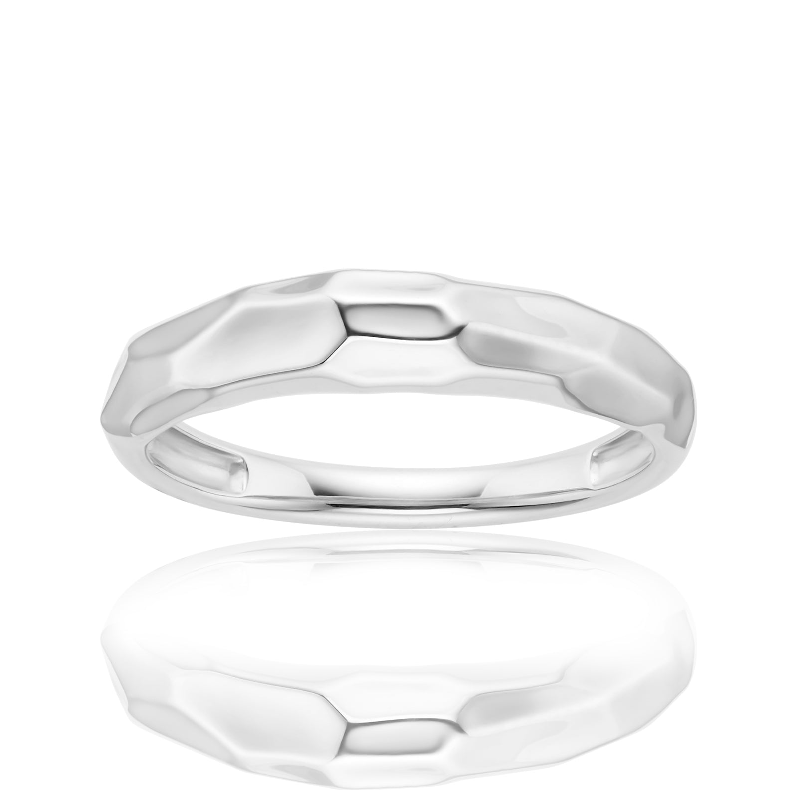 Sterling Silver Hammered Band Ring
