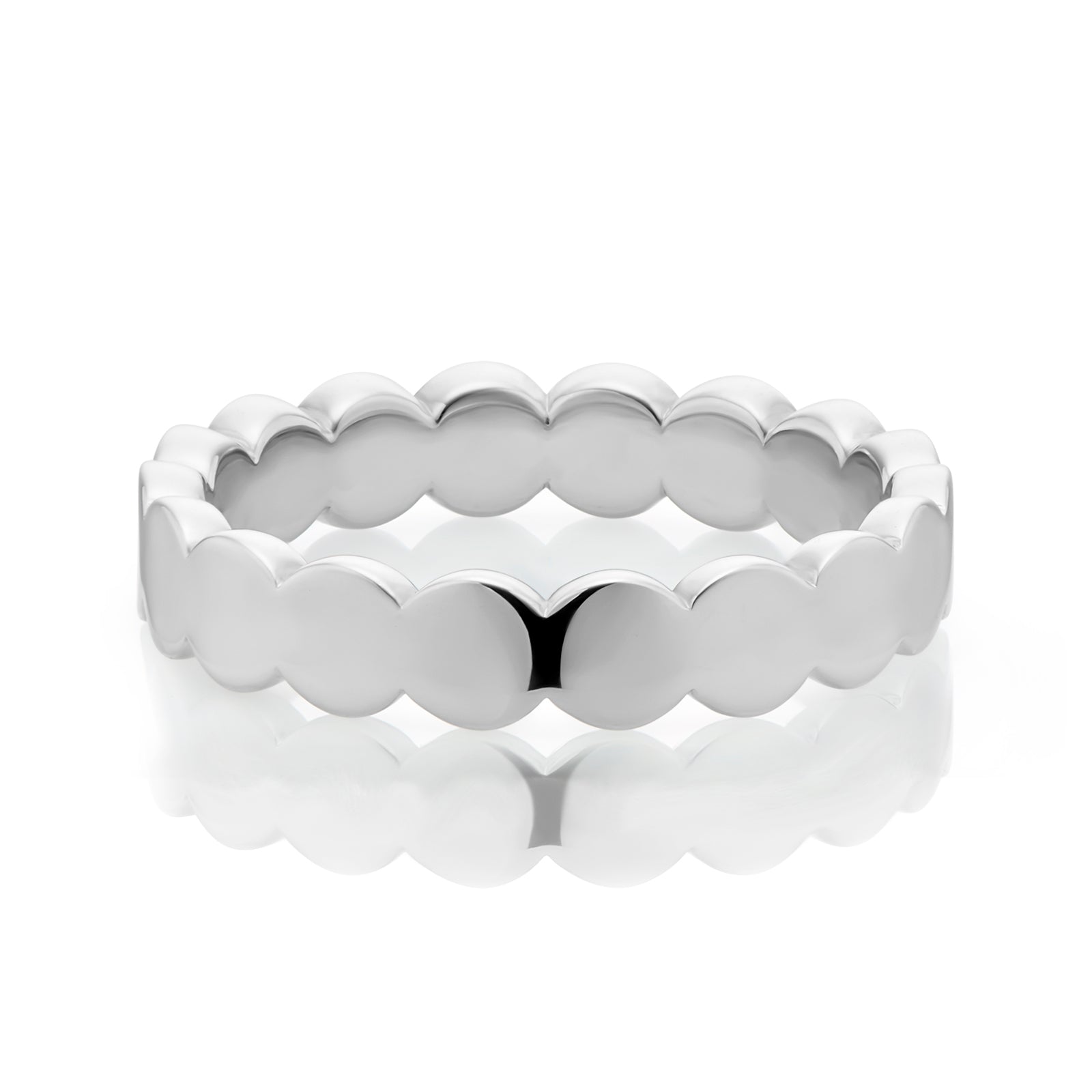 Sterling Silver Flat Bead Band Ring