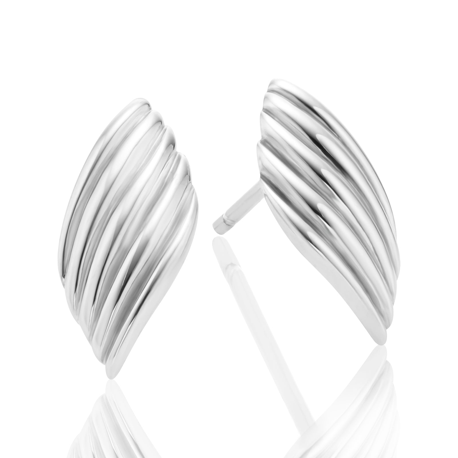 Sterling Silver Pattern Stud Earrings