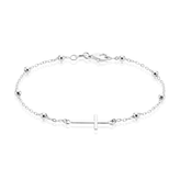 Sterling Silver 19cm Ball Cross Bracelet