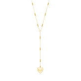 Sterling Silver Yellow Gold Plated 42-47cm Heart Drop Necklace