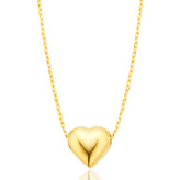 Sterling Silver Yellow Gold Plated 45cm Heart Necklace