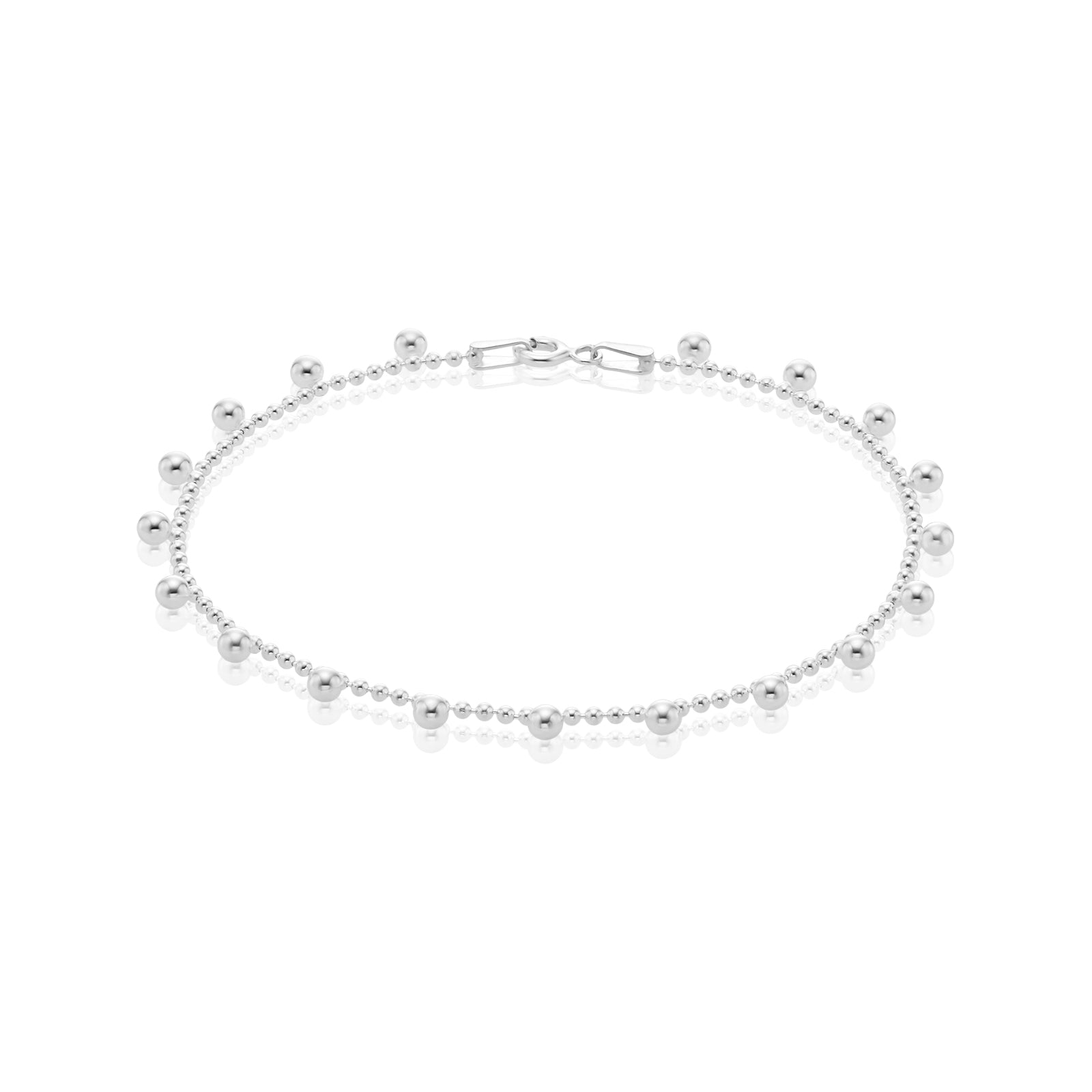 Sterling Silver 19cm Ball Bracelet