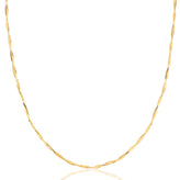 Sterling Silver Yellow Gold Plated 45cm 2 Row Snake Twist Necklace