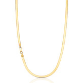 Sterling Silver Yellow Gold Plated 45cm Flat Herring Bone Necklace