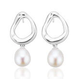 Sterling Silver 7-8mm Cultured Freshwater Pearl Drop Earrings