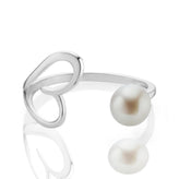 Sterling Silver 6-7mm Freshwater Pearl Open Heart Ring