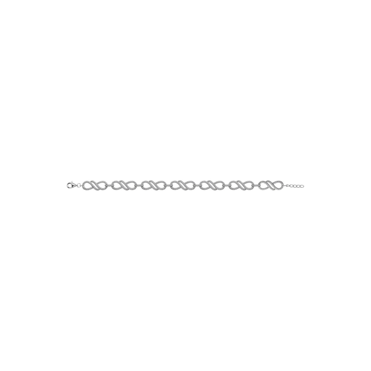 Sterling Silver Cubic Zirconia Infinity Bracelet