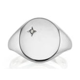 Sterling Silver White Cubic Zirconia Signet Ring