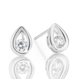Sterling Silver Round Cubic Zirconia Stud Earrings