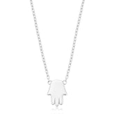 Sterling Silver 45cm Hand Of Fatima Necklace