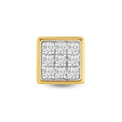Celebration 9ct Yellow Gold Round Cut 0.50 Carat tw of Lab Grown Diamonds Square Single Stud Earring