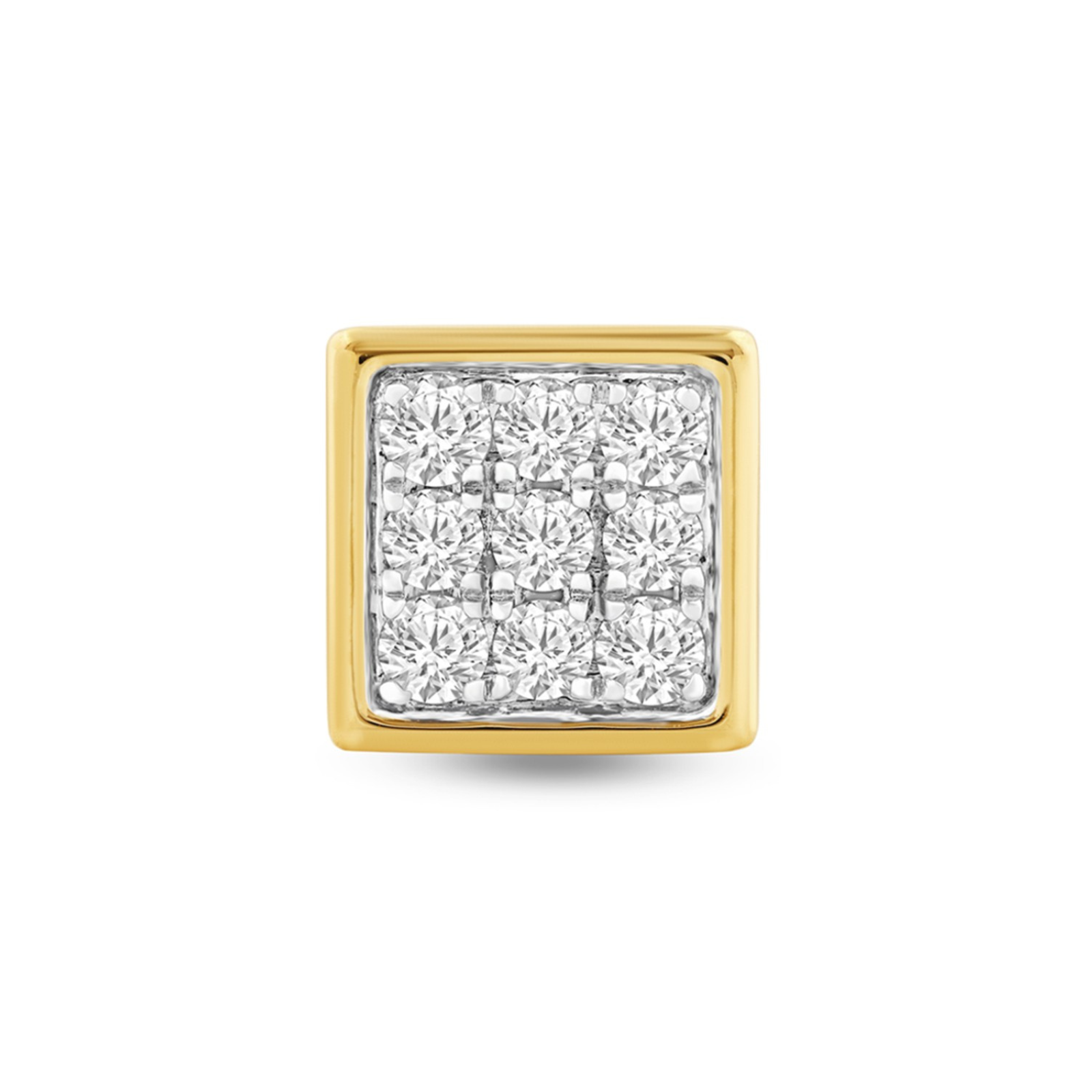 Celebration 9ct Yellow Gold Round Cut 0.50 Carat tw of Lab Grown Diamonds Square Single Stud Earring