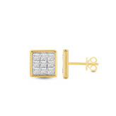 Celebration 9ct Yellow Gold Round Cut 0.50 Carat tw of Lab Grown Diamonds Square Single Stud Earring