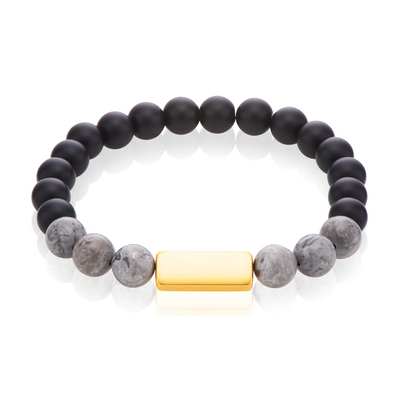 Tensity Stainless Steel and Ceramic Black & Grey ID Bracelet