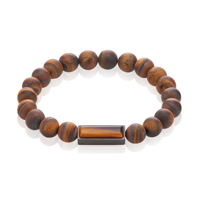 Tensity Stainless Steel and Ceramic Brown ID Bracelet