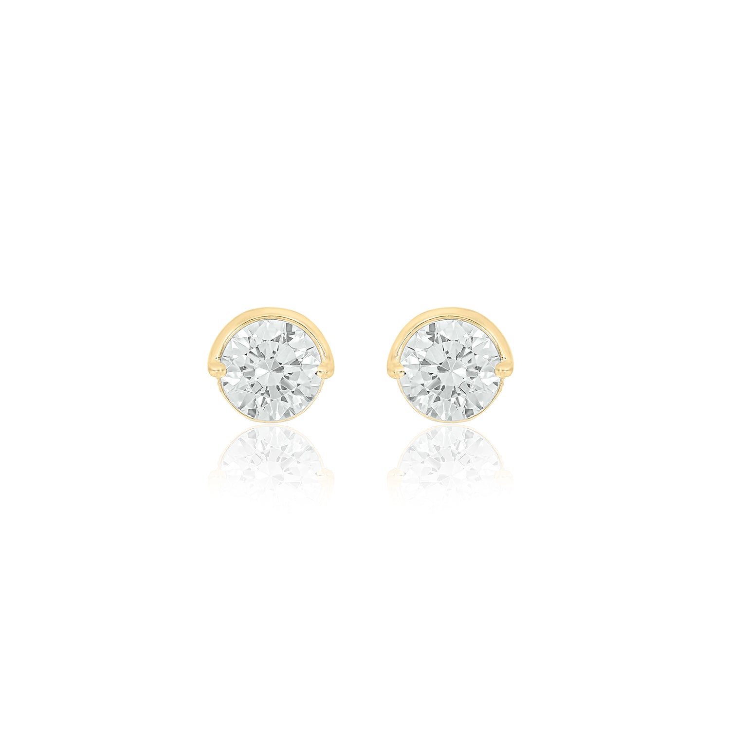Celebration 9ct Yellow Gold Round Cut 0.50 Carat tw of Lab Grown Diamond Stud Earrings