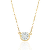 Celebration 9ct Yellow Gold Round Cut 0.50 Carat tw of Lab Grown Diamond Chain Pendant Necklace