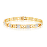 Celebration 9ct Yellow Gold Round 1.5 Carat tw of Lab Grown Diamond 8.5" Bracelet