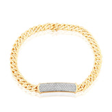 Celebration 9ct Yellow Gold Round 1 Carat tw of Lab Grown Diamond 8.5" Bracelet