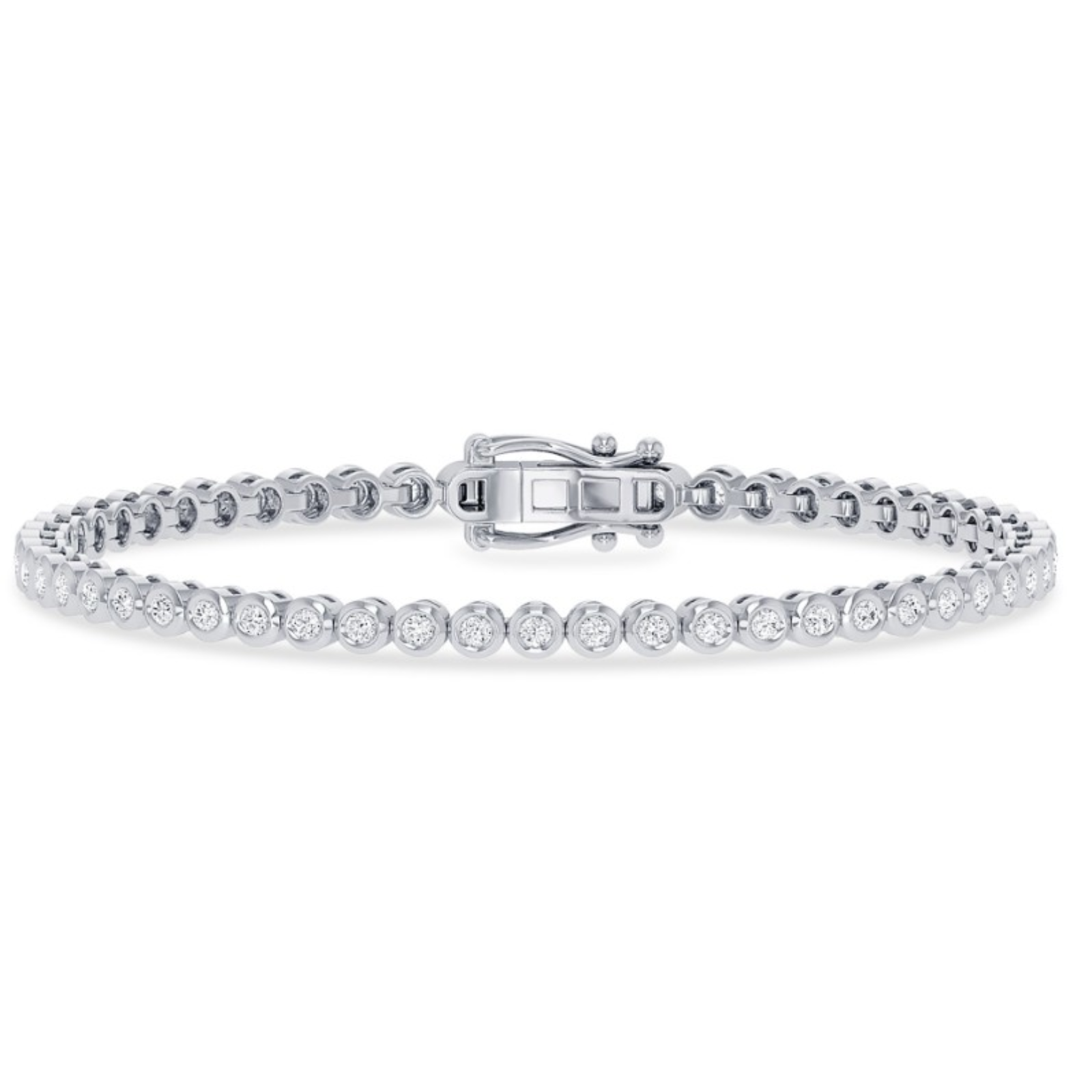 Celebration Sterling Silver Round 1.00 Carat tw of Lab Grown Diamonds Tennis Bracelet