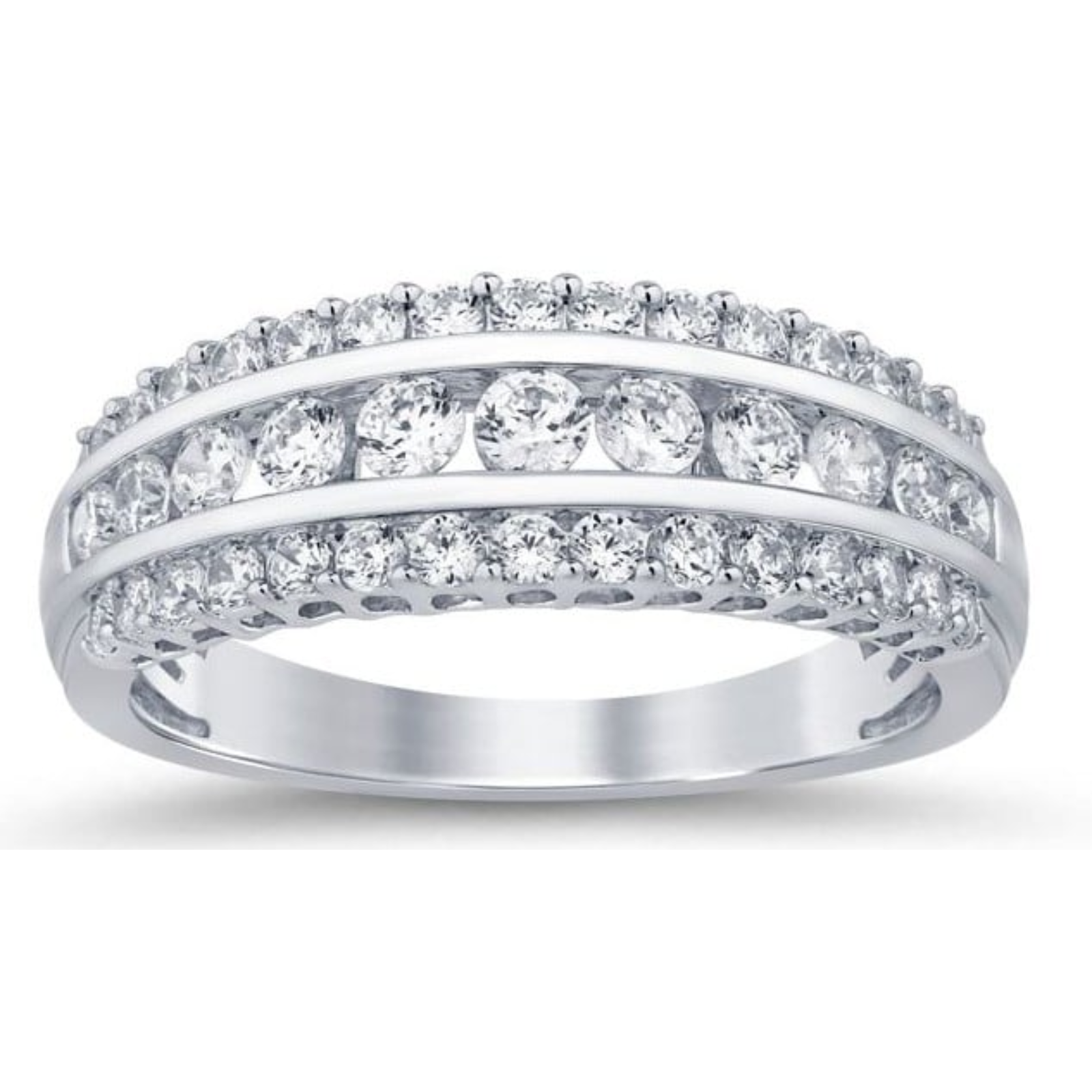 Celebration Sterling Silver Round Cut 1 Carat tw of Lab Grown Diamonds Ring