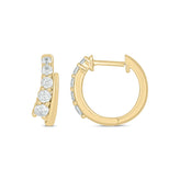 Celebration 9ct Yellow Gold Round Cut 0.50 Carat tw of Lab Grown Diamond Huggie Earrings