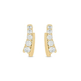 Celebration 9ct Yellow Gold Round Cut 0.50 Carat tw of Lab Grown Diamond Huggie Earrings