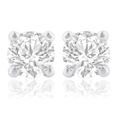 Celebration Sterling Silver Round Cut 0.25 Carat tw Lab Grown Diamond Stud Earrings
