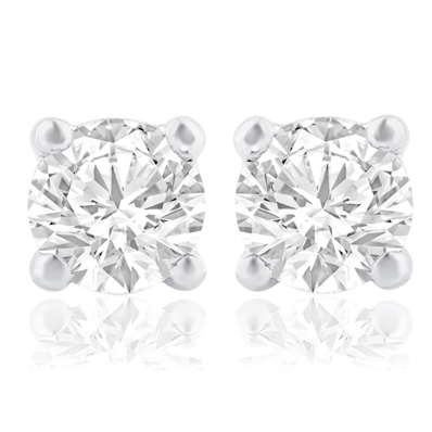 Celebration Sterling Silver Round Cut 0.25 Carat tw Lab Grown Diamond Stud Earrings