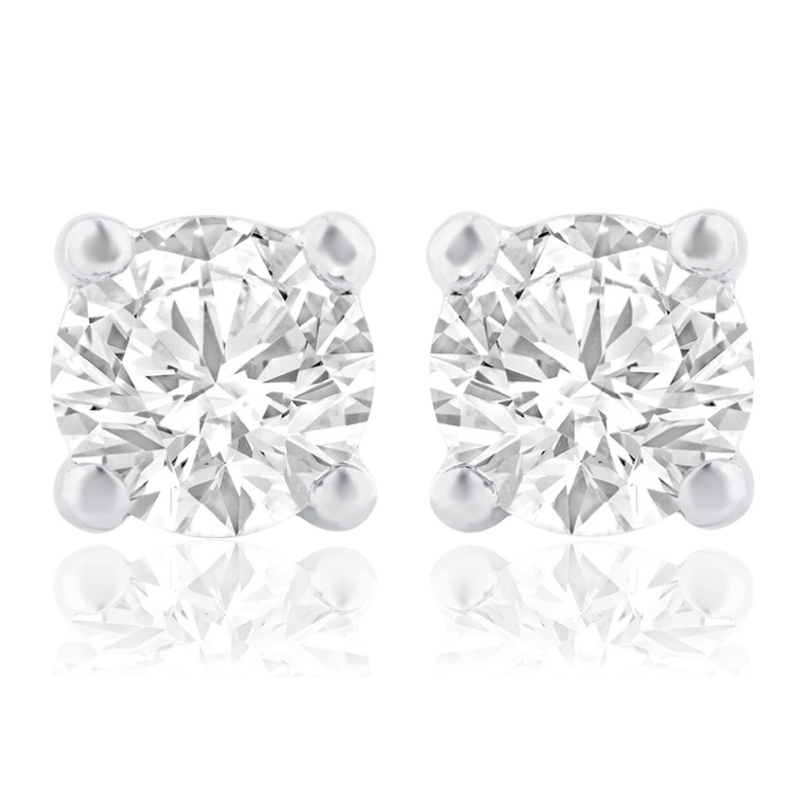 Celebration Sterling Silver Round Cut 0.25 Carat tw Lab Grown Diamond Stud Earrings