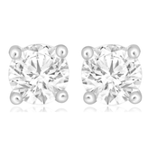 Celebration Sterling Silver Round Cut 0.50 Carat tw Lab Grown Diamond Stud Earrings