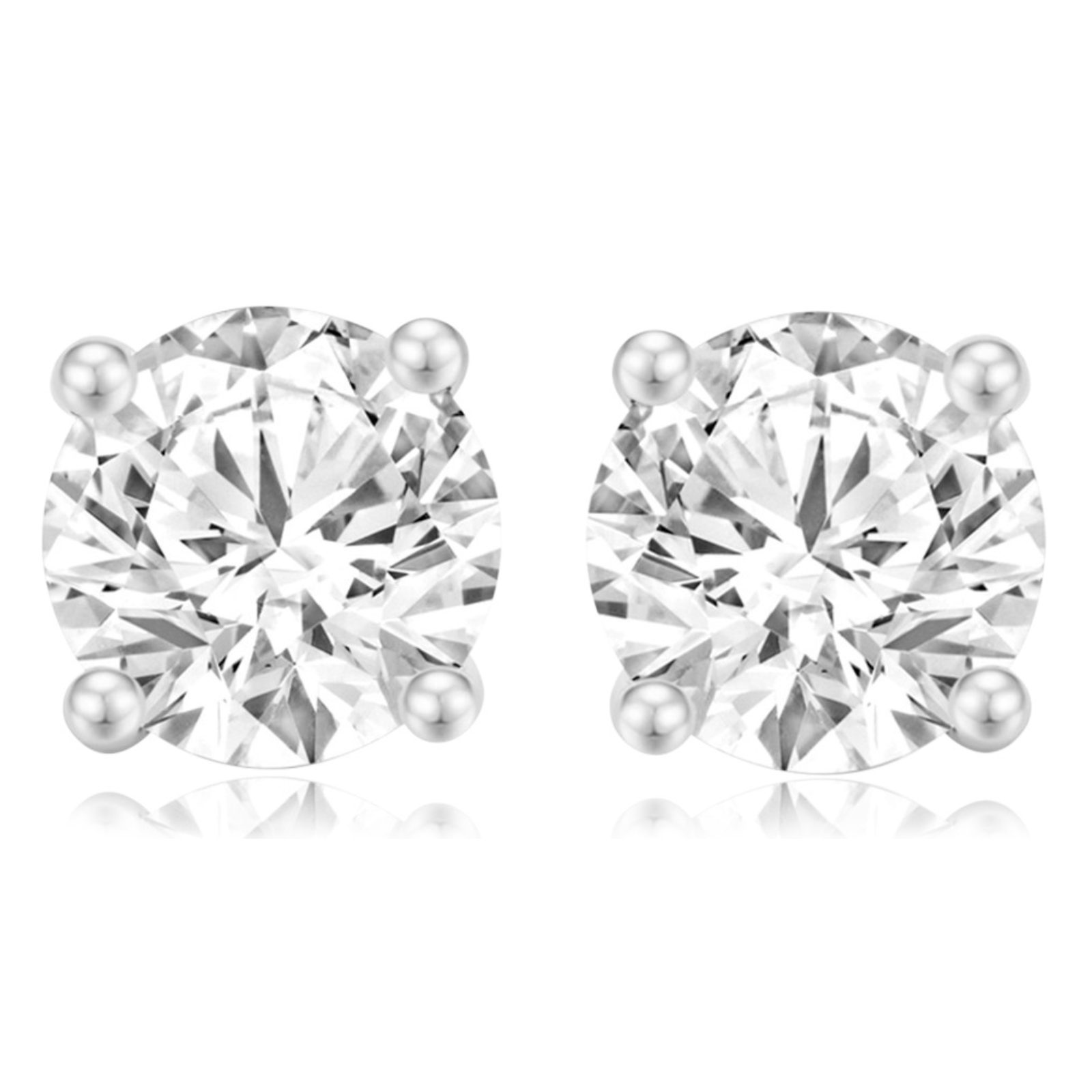 Celebration Sterling Silver Round Cut 1 Carat tw Lab Grown Diamond Stud Earrings