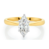 Celebration 18ct Yellow and White Gold Marquise Cut 1 Carat Lab Grown Diamond Certified Ring