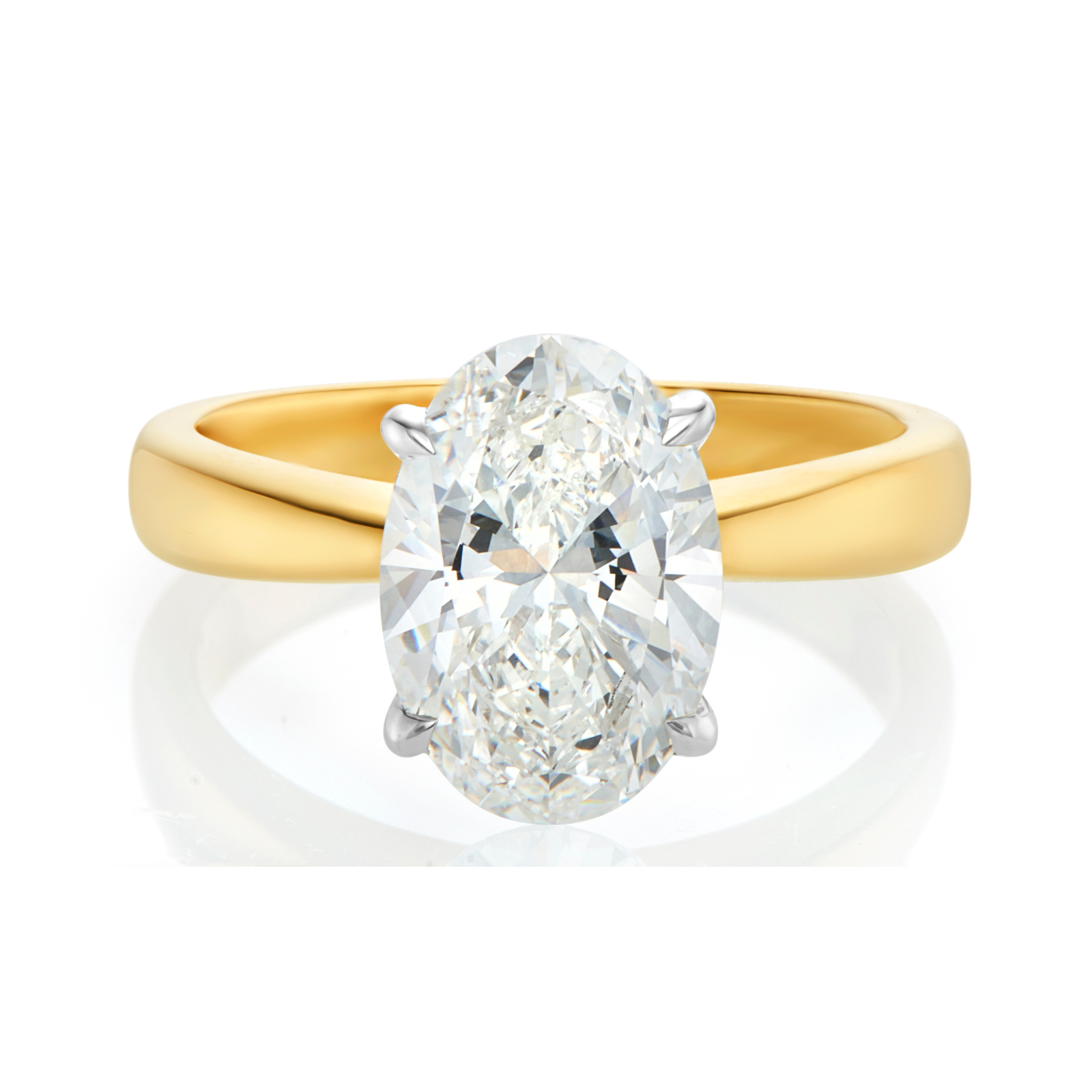 Celebration 18ct Yellow and White Gold Oval Cut 3 Carat Lab Grown Diamond Certified Ring