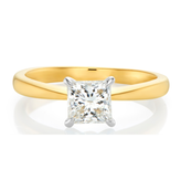 Celebration 18ct Yellow and White Gold Princess Cut 1 Carat Lab Grown Diamond Certified Ring